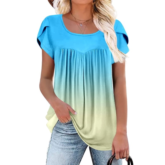 Pohista Women's Tops Casual Workout Shirts Women Cropped Womens Summer Blouses Boho Women's Short Sleeve Tops Dressy Casual