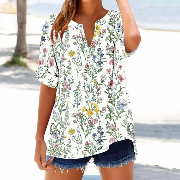 Women's Tops Dressy T Shirts for Women 2026 Womens Summer Blouses Short Sleeve Blouses for Women Petite new arrivals