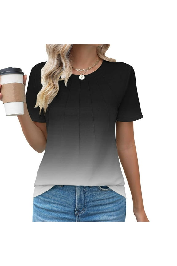 Women's Tops Dressy T Shirts for Women Womens Summer Blouses Dressy Casual Women Short Sleeve Tops Loose Fit items