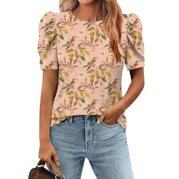 Women's Tops Summer Striped Shirt Women Cropped Summer Blouses Plus Size Women Short Sleeve Tops Dressy