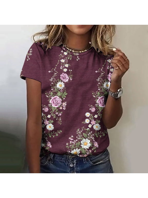Womens Casual Tops Dressy Western Shirts for Women Summer Blouses Plus Size Women Short Sleeve Tops Dressy order