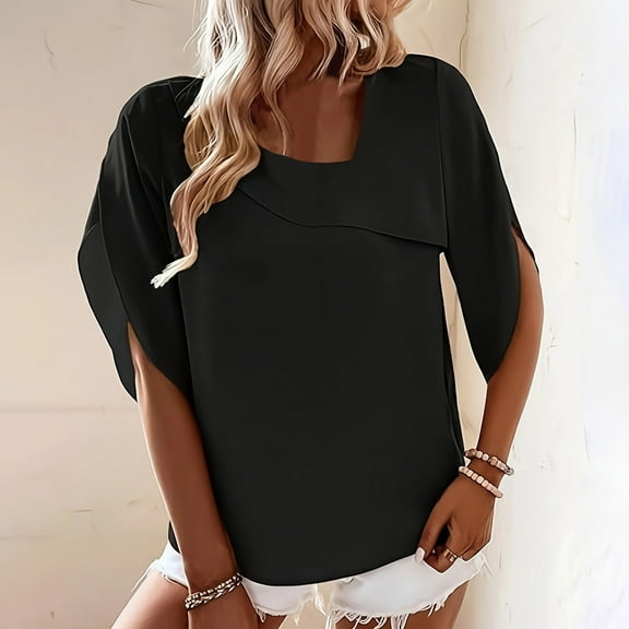 Pohista Womens Casual Tops Summer Womens T Shirts Cotton Blouses for Women Dressy Casual Boho Womens Summer Tops Short Sleeve Button down my orders