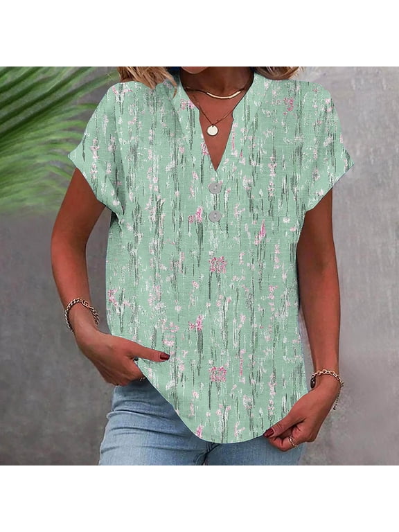 Womens Plus Size Tops Cotton Tshirts Shirts for Women Oversized Women Blouses Dressy Womens Summer Tops Short Sleeve Trendy 2025 my saved for later items