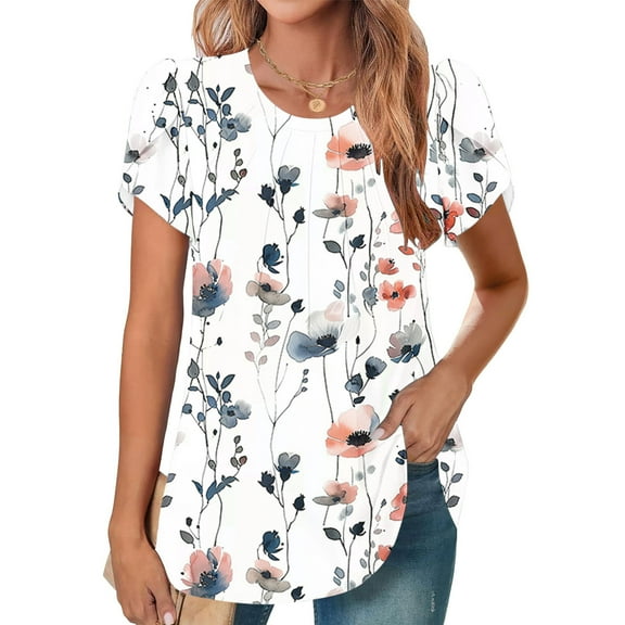 Pohista Womens Plus Size Tops Summer Blouse Summer Shirts for Women 2025 Womens Summer Blouses Plus Size Short Sleeve Shirts for Women Basic