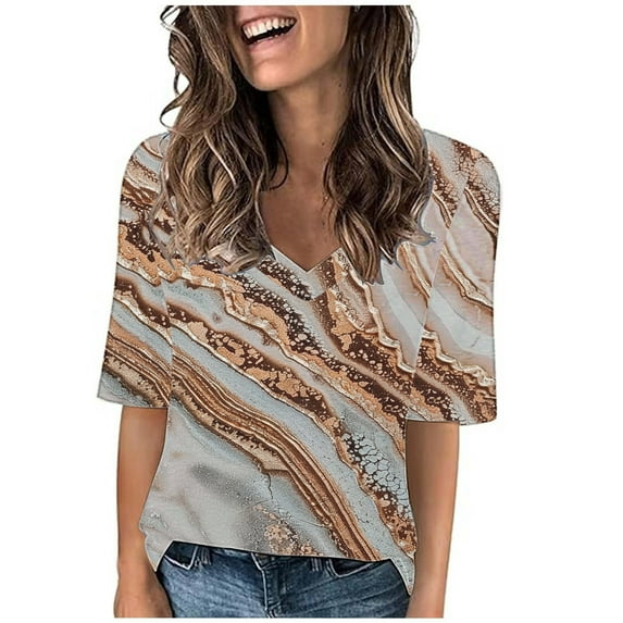 Pohista Womens Summer Tops Plus Size Workout Shirts Women V Neck Dressy Blouses for Women Plus Short Sleeve Blouses for Women Work My Items