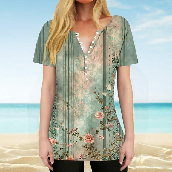 Pohista Womens Summer Tops Trendy Button up Shirt Women Fitted Work Blouses for Women Business Casual Women Short Sleeve Tops Cotton