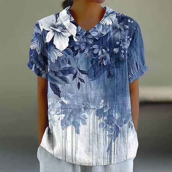 Pohista Womens Tops Casual Women Shirts Graphic Tees Women's Blouses Dressy Short Sleeve Tunic Tops for Women with Pockets reorders from my past orders