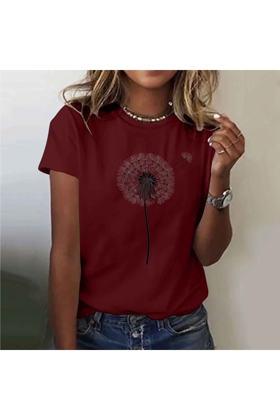 Womens Tops Casual Womens T Shirts Loose Fit Cotton Women Blouses for Seniors Short Sleeve Workout Tops for Women reorders