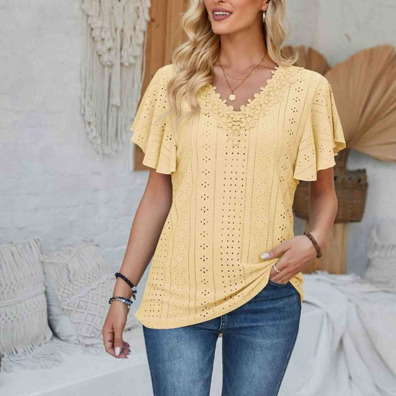 Pohista Womens Tops Dressy Casual Fitted Women's T-Shirts Cotton Blouses for Women Summer Womens Short Sleeve Blouses Casual my orders placed