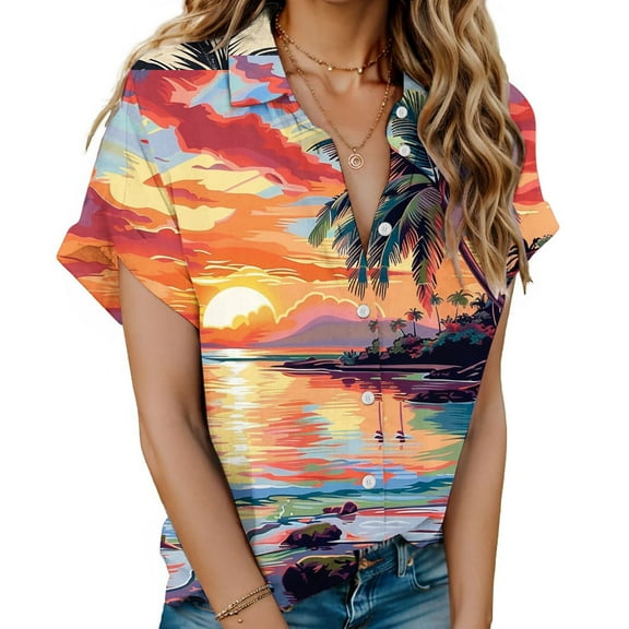 Pohista Womens Tops Dressy Linen Shirts for Women Summer Cotton Blouses for Women 2025 Womens Summer Tops Short Sleeve V-Neck order again