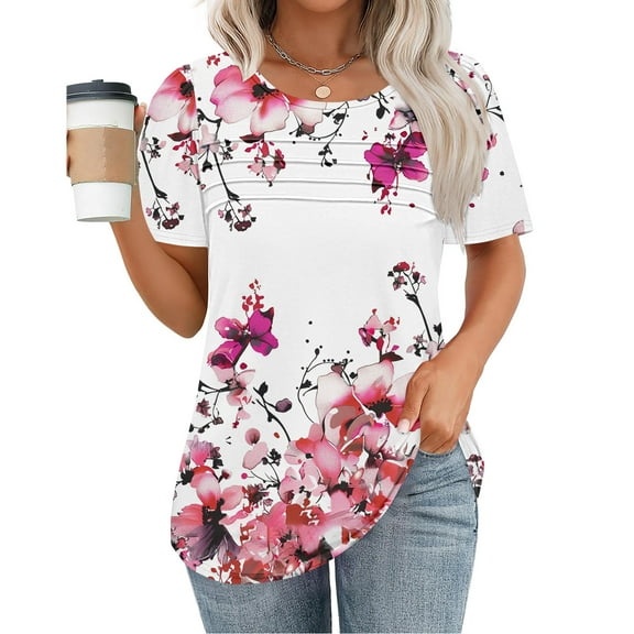 Pohista Womens Work Tops Business Casual Women's T-Shirts Graphic Tees Vintage Retro Cotton Blouses for Women Summer Women's Short Sleeve Tops Boho my recent orders
