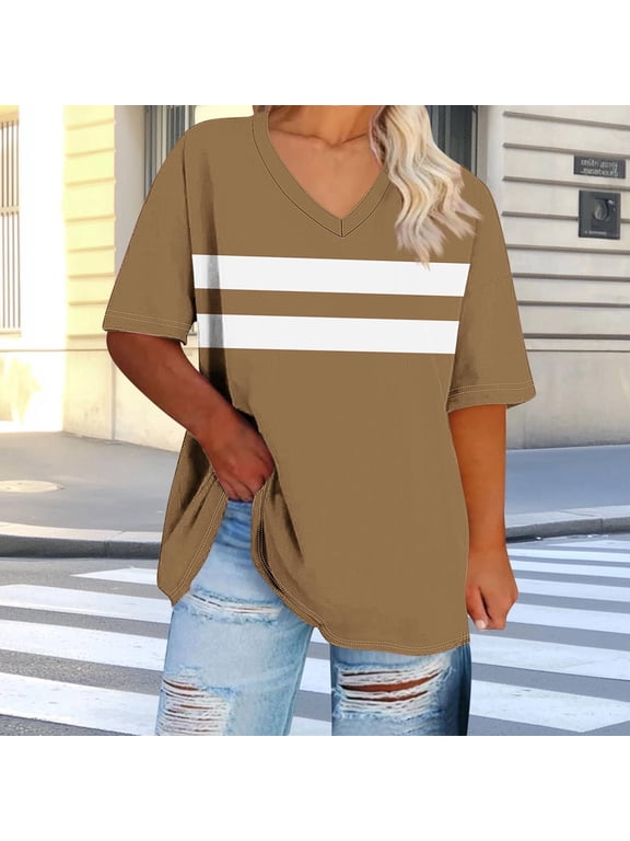 Womens Work Tops T Shirts Womens Summer Blouses with Sleeves Short Sleeve Tops for Women Cropped get it fast