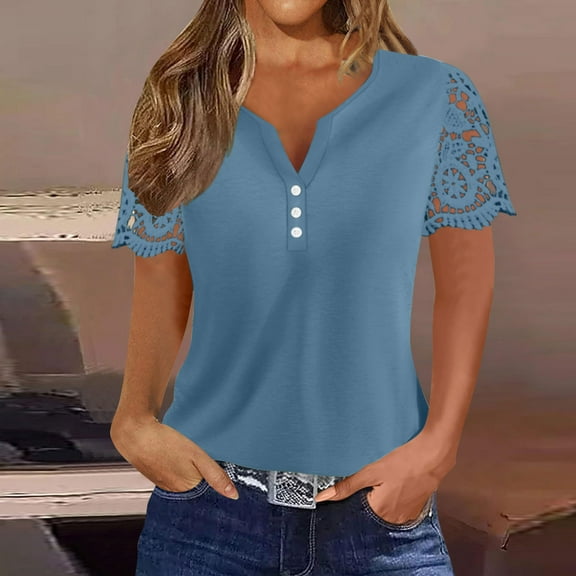 Womens Work Tops V Neck T Shirts for Women Graphic Dressy Blouses Short Sleeve Blouses