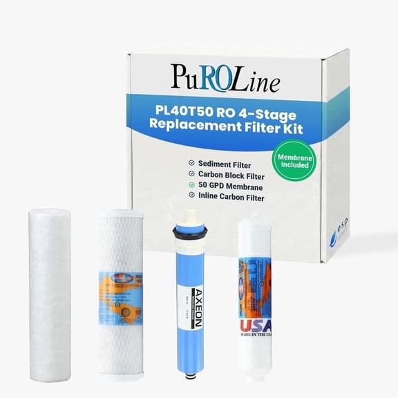 PuroLine PL40T50 RO Replacement Filter Kit, Includes RO Membrane Cartridge