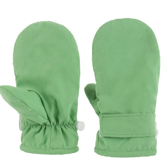 PuSpu 0-2Years Girls and Boys Solid Color Winter Double-layer Fleece And Thickened Gloves For Girls and Boys Warm Winter Solid-color Student Gloves