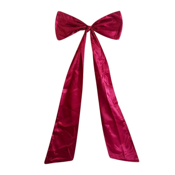 PuSpu 117cm Extra Large Red Bow Christmas Tree Topper Red Ribbon Satin Bow With Long Streamers For Home Holiday Decoration Red 120cm