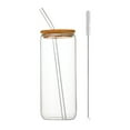 thumbnail image 1 of PuSpu 16oz Cola Cup Wooden Lid Borosilicate Glass Straw Mug High Color Transparent Mugs Straw Mug With Lid Coffee Milk Mug Kitchen Utensils, 1 of 6