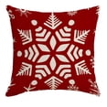 thumbnail image 1 of PuSpu 17"x17" Linen Xmas Pillow Cover – Snowflake/Plaid/Quote Series, 45 cm Festive Cushion Slip, Washable Holiday Sofa Décor, Single Pack, 1 of 6