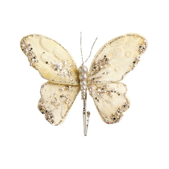 PuSpu 1Pcs Christmas Tree Decoration Sparkling Butterflies Accessories With Clips Christmas Flowers/Wedding/Festival Scene Decoration Props Christmas Decoration Christmas Tree Ornaments