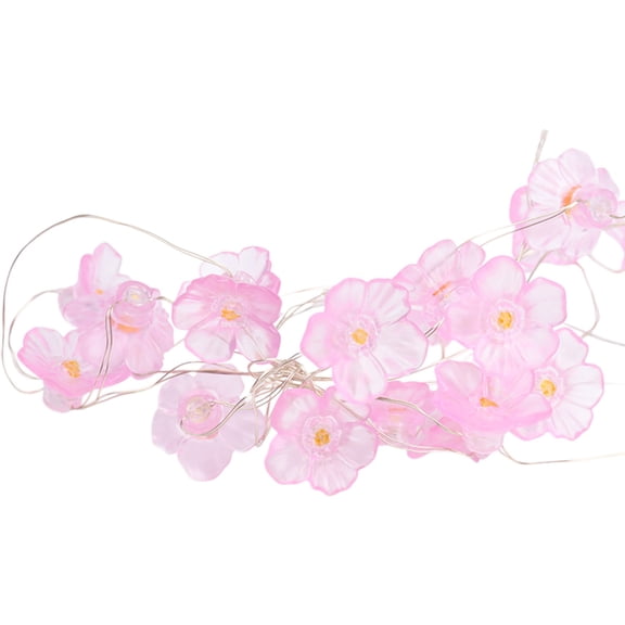 PuSpu 200cm Pink LED Cherry Blossom String Lights - Plastic, Battery-Powered (2×AA Not Included), Copper Wire Fairy Lights for Outdoor Courtyard, Camping, Weddings, Parties & Holiday Decor
