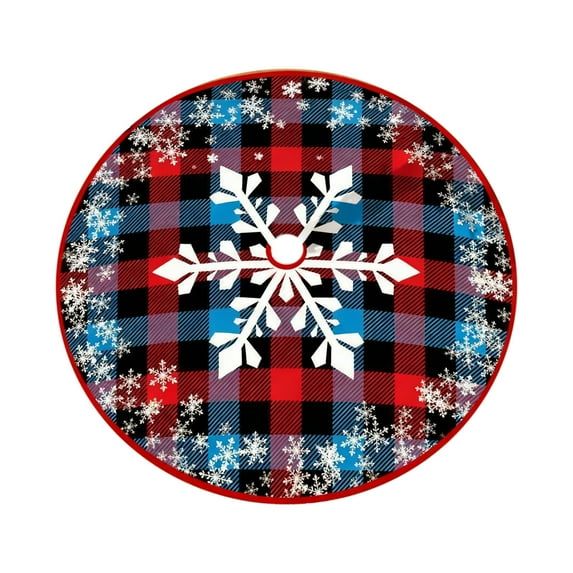 PuSpu 35 In Christmas Tree Skirt With Delicate Print Christmas Tree Bottom Decoration Christmas Indoor Decoration