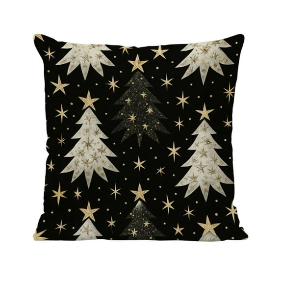PuSpu 45x45cm Christmas Pillow Set - 2Pcs Multicolor Polyester Cushion Covers, Festive Living Room Sofa Decor, Easy Care & Durable