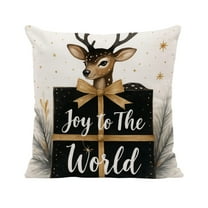PuSpu 45x45cm Christmas Pillow Set - 2Pcs Multicolor Polyester Cushion Covers, Festive Living Room Sofa Decor, Easy Care & Durable
