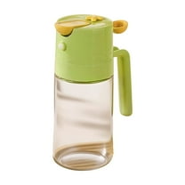 PuSpu 460 ml Glass Oil Spray & Pour Bottle – Home Decoration Kitchen Utensils, Large-Capacity Fan-Mist Sprayer, Leak-Proof Press-Style BBQ Oil Dispenser, Green