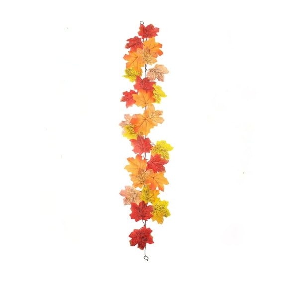 PuSpu 69in Fake Maple Leaf Vine - Halloween Garlands, Indoor Decorations, Artificial Green Plastic Plant for Autumn Festivities, 3pc