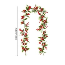 PuSpu 6ft/180cm Green Plastic Pin Needle Rattan Garland, 1pc Dog-Tail Shaped Xmas Tree Holiday Home Staircase Wall Decor, Reusable Festive Greenery Accent