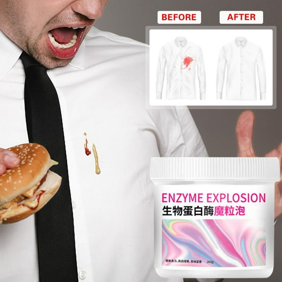 PuSpu Active Enzyme Laundry Stain Remover Cleaning Detergent For All Textiles Multi-purpose Cleaner For Clothing Stain Remover Odor Remover For Stains 260g