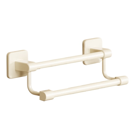 PuSpu Bathroom Towel Rack Wall Mounted Double Pole 30x7.5cm Gray Plastic Non-Slip Multiuse No-Drill Holder for Bath Kitchen Bedroom Storage