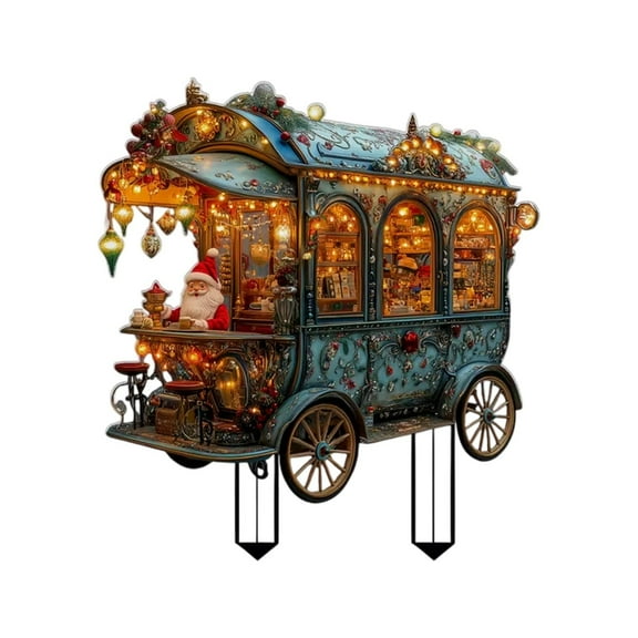 PuSpu Christmas Acrylic Garden Stake 20x20cm 1Pcs Multicolor Snowman Outdoor Patio Decor Holiday Centerpiece Durable Yard Art