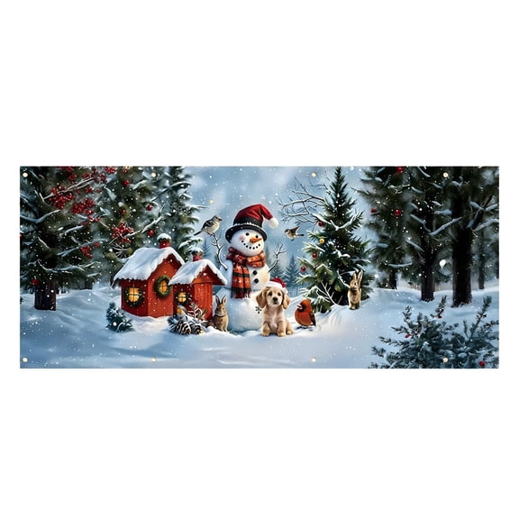 PuSpu Christmas Celebration Supplies Christmas Garage Festive Background Cloth Photography Props Christmas Hanging Cloth Christmas Indoor/Outdoor Decoration