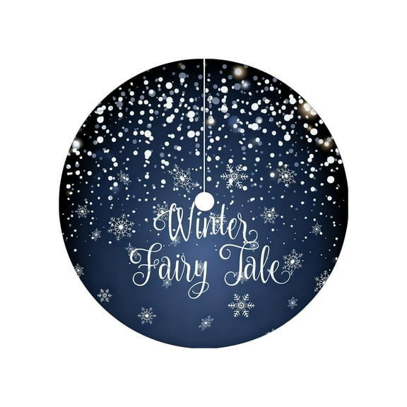 PuSpu Christmas Celebration Supplies Christmas Snowflake Tree Skirt Holiday Decorations And Accessories Short Pile Printed Christmas Tree Skirt Christmas Indoor/Outdoor Decoration