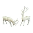 thumbnail image 1 of PuSpu Christmas Deer Ornaments - White Glass Modern Décor for Living Room, TV Cabinet & Bookcase, 4.33x4.33x1.77in, 1 of 9