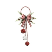 PuSpu Christmas Door Colorful Metal Hanging Ornament With Festive Bow For Holiday Wall Decoration Front Porch Or Home Entryway Christmas Tree Ornaments