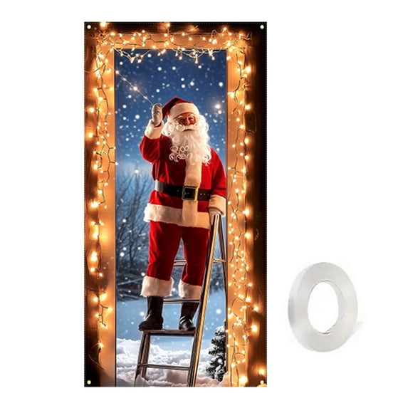 PuSpu Christmas Door Cover Decoration Christmas Door Cover Door Hanging Party Decoration Door Cover Tapestry Christmas Tree Ornaments