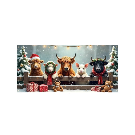 PuSpu Christmas Garage Festive Background Cloth Photography Props Christmas Hanging Cloth Christmas Decoration Outdoor