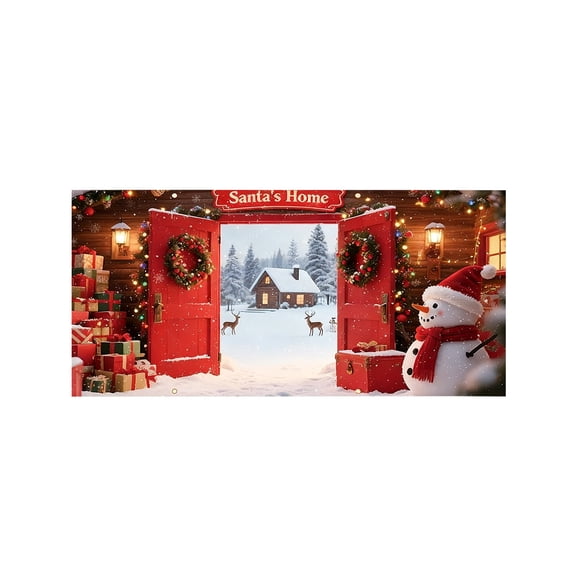 PuSpu Christmas Garage Festive Background Cloth Photography Props Christmas Hanging Cloth Christmas Decoration Outdoor