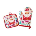 thumbnail image 1 of PuSpu Christmas Oven Mitts 2-Pack, 17x27 cm Insulated Polyester Baking Gloves, Heat-Resistant , Festive Snowman Tree Santa Print, Soft Lining, Non-Slip Grip, Easy-Clean Kitchen Tools, 1 of 6