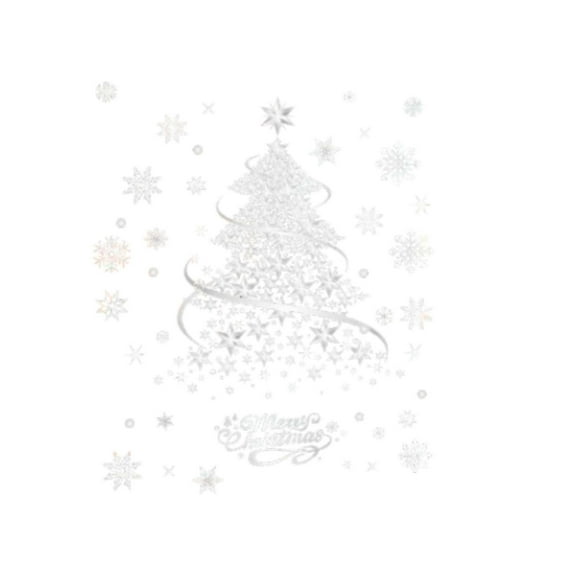 PuSpu Christmas Stickers Gold And Christmas Tree Bestseller Cling Snowflake Window Decals Glass Stickers Shop Window Decorations