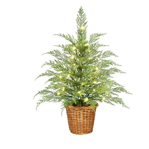 PuSpu Christmas Tree Decoration 24in Pre-Lit Green Artificial Christmas Tree 45cm Encrypted Flame Retardant Christmas Tree Super Christmas Decoration Christmas Suppl