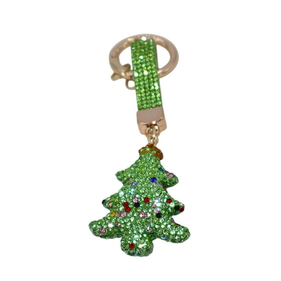 PuSpu Christmas Tree Keychain Cute Personalized Bag Pendant Genned With Diamonds Car Key Chain Colorful Accessories Christmas Tree Ornaments
