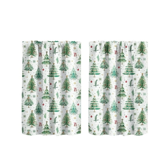 PuSpu Christmas Window Curtain Set - 2pcs Exquisite Festive Drapery for Home Decor (40x60cm)
