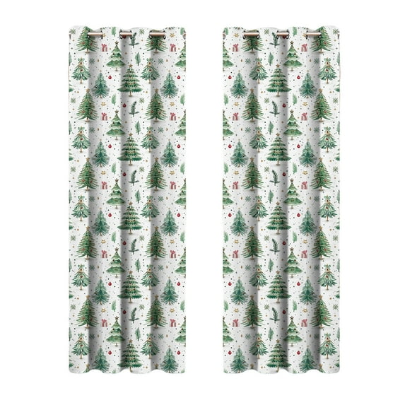 PuSpu Christmas Window Curtain Set - 2pcs Exquisite Festive Drapery for Home Decor (70x1400cm)