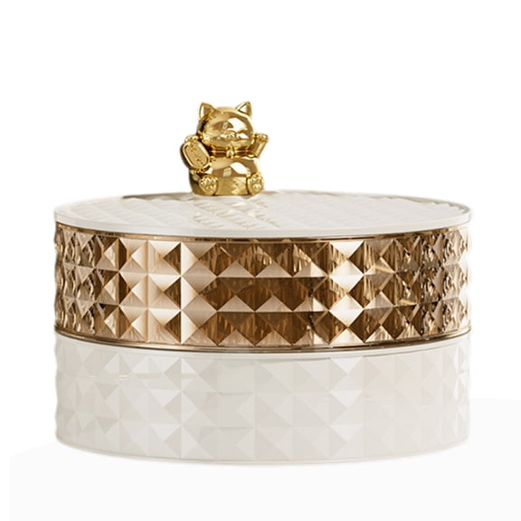 PuSpu Fruit Box 16.5x12.8cm White Plastic 360° Rotating 2-Layer Snack Nut Organizer Transparent Lid Dustproof Space-Saving Living Room Dining Table Food Storage Container