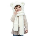 thumbnail image 1 of PuSpu Girls and Boys's Hats Winter Adding Fleece Warmth Scarves And Gloves Integrated Keep Warm Three-piece Set, 1 of 5