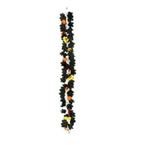 PuSpu Halloween Black Maple Garland: Fall Decorations for Haunting Beauty