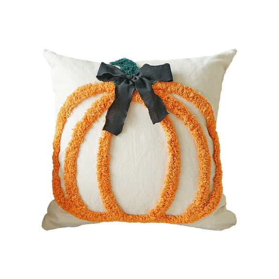 PuSpu Halloween Decoration Pumpkin Pillow Cover Living Room Sofa Festival Ambiance Bow Decoration Halloween Thanksgiving Cushion Cover Halloween Indoor Outdoor Decor
